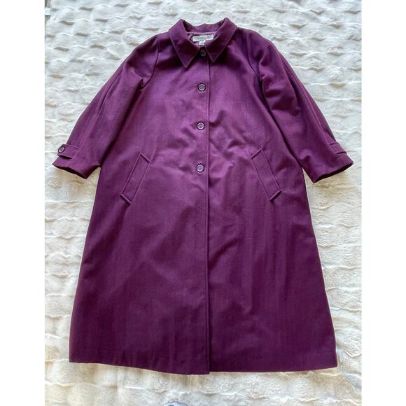 š„Chelsea Studio Wool Blend Burgundy Old Money Timeless Minimalist Overcoat 3X - Picture 5 of 14